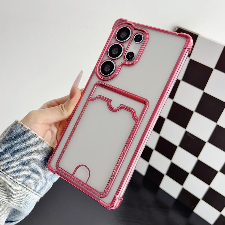 For Samsung Galaxy S25 Ultra 5G Four-cornered Electroplated Card Bag TPU Phone Case(Pink)
For Samsung Galaxy S25 Ultra 5G Four-cornered Electroplated Card Bag TPU Phone Case(Pink)