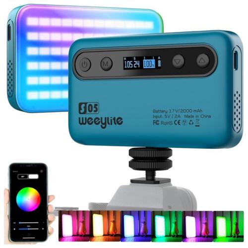 Weeylite S05 Portable App Control Phone Fill Lamp Video Live Streaming Photography RGB Full Color Fill Light(Blue)
Weeylite S05 Portable App Control Phone Fill Lamp Video Live Streaming Photography RGB Full Color Fill Light(Blue)