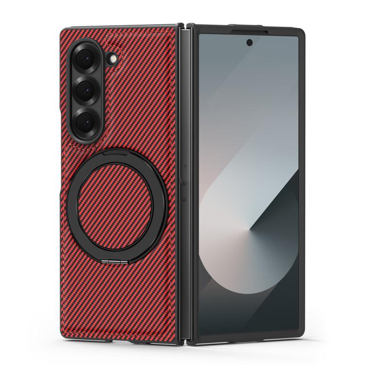 For Samsung Galaxy Z Fold6 5G Kevlar Carbon Fiber 360 Rotation MagSafe Holder Phone Case(Red)
For Samsung Galaxy Z Fold6 5G Kevlar Carbon Fiber 360 Rotation MagSafe Holder Phone Case(Red)