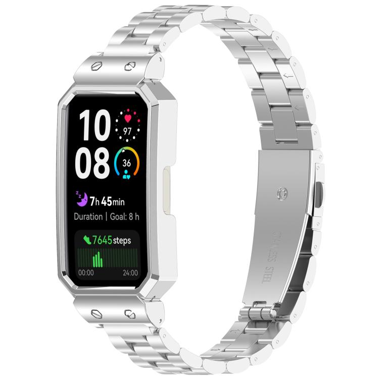 For Huawei Band 10 / 10 NFC / 9 / 9 NFC Watch Frame Integrated Three Beads Stainless Steel Watch Band(Silver)
For Huawei Band 10 / 10 NFC / 9 / 9 NFC Watch Frame Integrated Three Beads Stainless Steel Watch Band(Silver)