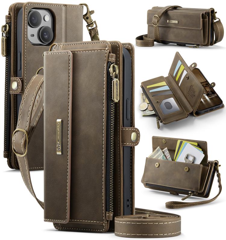 For iPhone 15 Plus CaseMe C39 RFID Blocking Zipper Wallet Leather Phone Case with Crossbody Strap(Coffee)
For iPhone 15 Plus CaseMe C39 RFID Blocking Zipper Wallet Leather Phone Case with Crossbody Strap(Coffee)