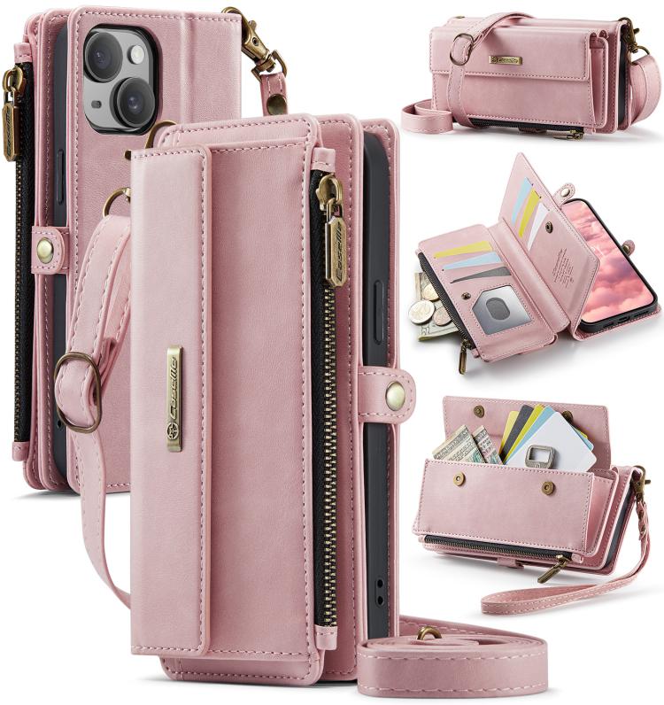 For iPhone 14 CaseMe C39 RFID Blocking Zipper Wallet Leather Phone Case with Crossbody Strap(Pink)
For iPhone 14 CaseMe C39 RFID Blocking Zipper Wallet Leather Phone Case with Crossbody Strap(Pink)