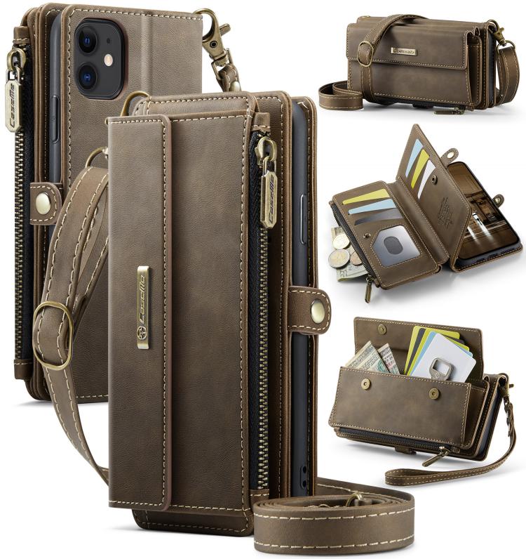 For iPhone 11 CaseMe C39 RFID Blocking Zipper Wallet Leather Phone Case with Crossbody Strap(Coffee)
For iPhone 11 CaseMe C39 RFID Blocking Zipper Wallet Leather Phone Case with Crossbody Strap(Coffee)