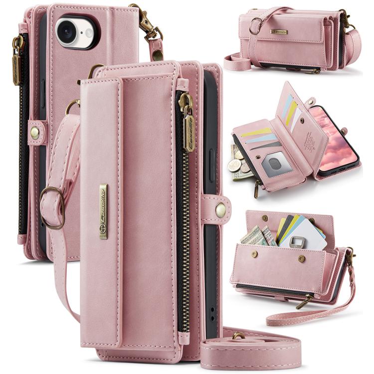 For iPhone 16e CaseMe C39 RFID Blocking Zipper Wallet Leather Phone Case with Crossbody Strap(Pink)
For iPhone 16e CaseMe C39 RFID Blocking Zipper Wallet Leather Phone Case with Crossbody Strap(Pink)