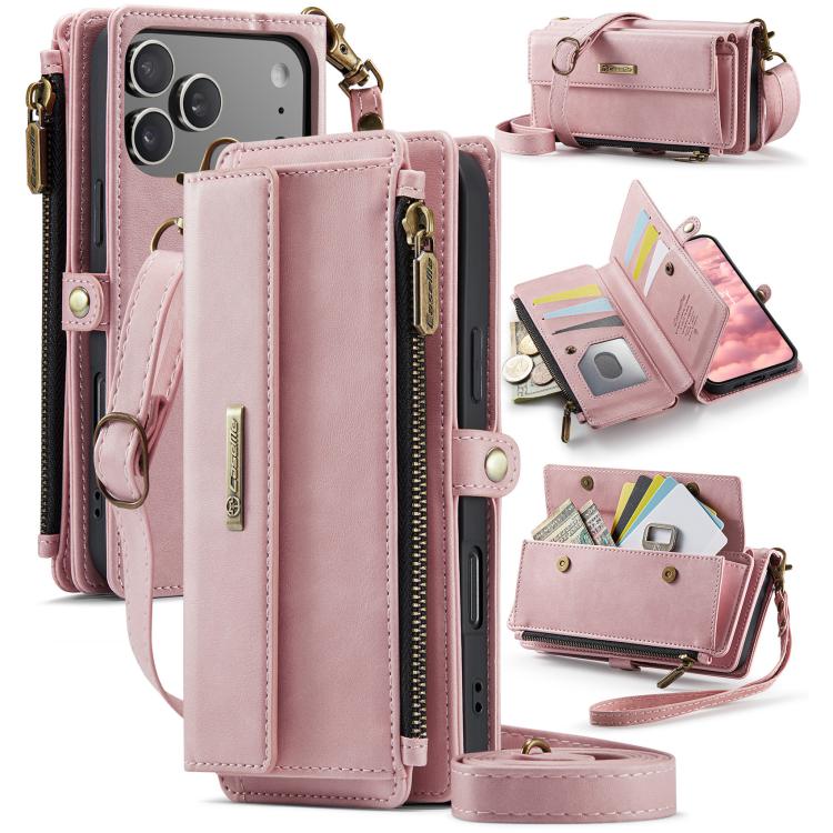 For iPhone 17 Pro CaseMe C39 RFID Blocking Zipper Wallet Leather Phone Case with Crossbody Strap(Pink)
For iPhone 17 Pro CaseMe C39 RFID Blocking Zipper Wallet Leather Phone Case with Crossbody Strap(Pink)