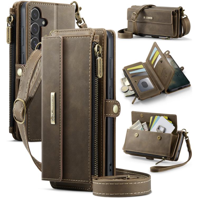 For Samsung Galaxy S25+ / S24+ 5G CaseMe C39 RFID Blocking Zipper Wallet Leather Phone Case with Crossbody Strap(Coffee)
For Samsung Galaxy S25+ / S24+ 5G CaseMe C39 RFID Blocking Zipper Wallet Leather Phone Case with Crossbody Strap(Coffee)