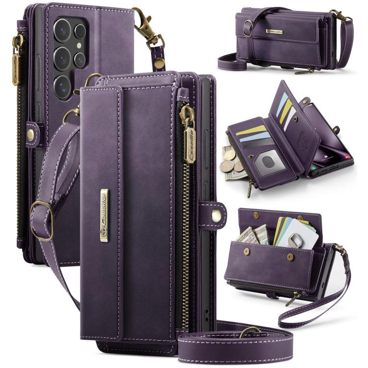 For Samsung Galaxy S24 Ultra 5G CaseMe C39 RFID Blocking Zipper Wallet Leather Phone Case with Crossbody Strap(Purple)
For Samsung Galaxy S24 Ultra 5G CaseMe C39 RFID Blocking Zipper Wallet Leather Phone Case with Crossbody Strap(Purple)