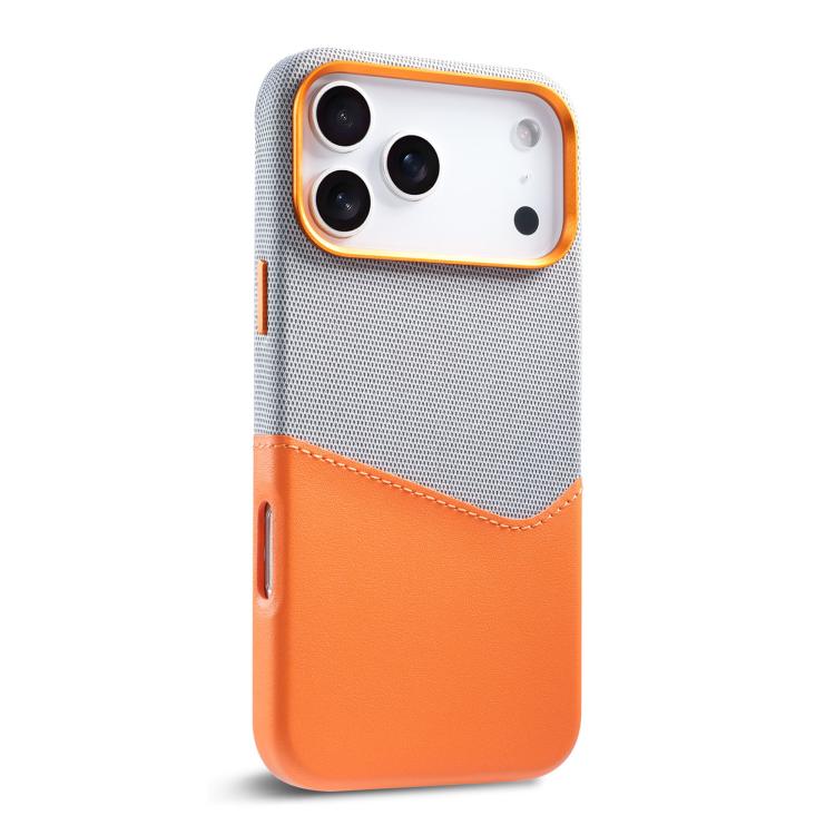For iPhone 17 Pro Kalebol Cloth Textue Stitching Card Slot Magnetic Phone Case(Orange)
For iPhone 17 Pro Kalebol Cloth Textue Stitching Card Slot Magnetic Phone Case(Orange)