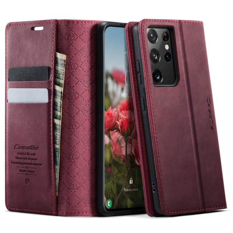 For Samsung Galaxy S21 Ultra 5G CaseMe 033 Calf Leather Lining Microfibre RFID Blocking Phone Case(Red)
For Samsung Galaxy S21 Ultra 5G CaseMe 033 Calf Leather Lining Microfibre RFID Blocking Phone Case(Red)