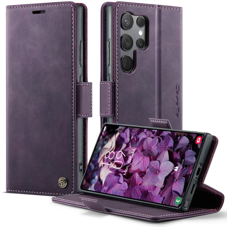 For Samsung Galaxy S23 Ultra 5G CaseMe 033 Calf Leather Lining Microfibre RFID Blocking Phone Case(Purple)
For Samsung Galaxy S23 Ultra 5G CaseMe 033 Calf Leather Lining Microfibre RFID Blocking Phone Case(Purple)