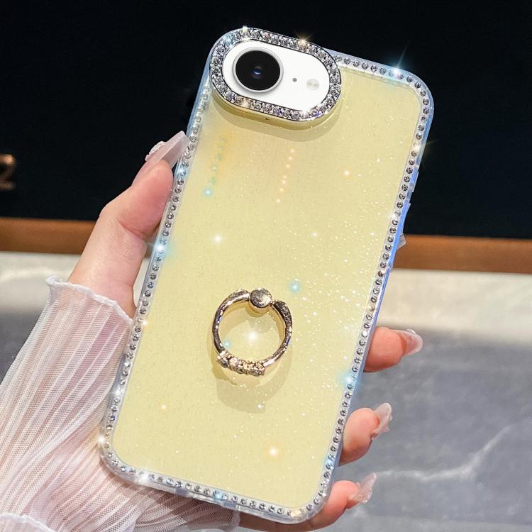 For iPhone 16e Rhinestone Glitter TPU Ring Holder Anti-fall Phone Case(Light Yellow)
For iPhone 16e Rhinestone Glitter TPU Ring Holder Anti-fall Phone Case(Light Yellow)