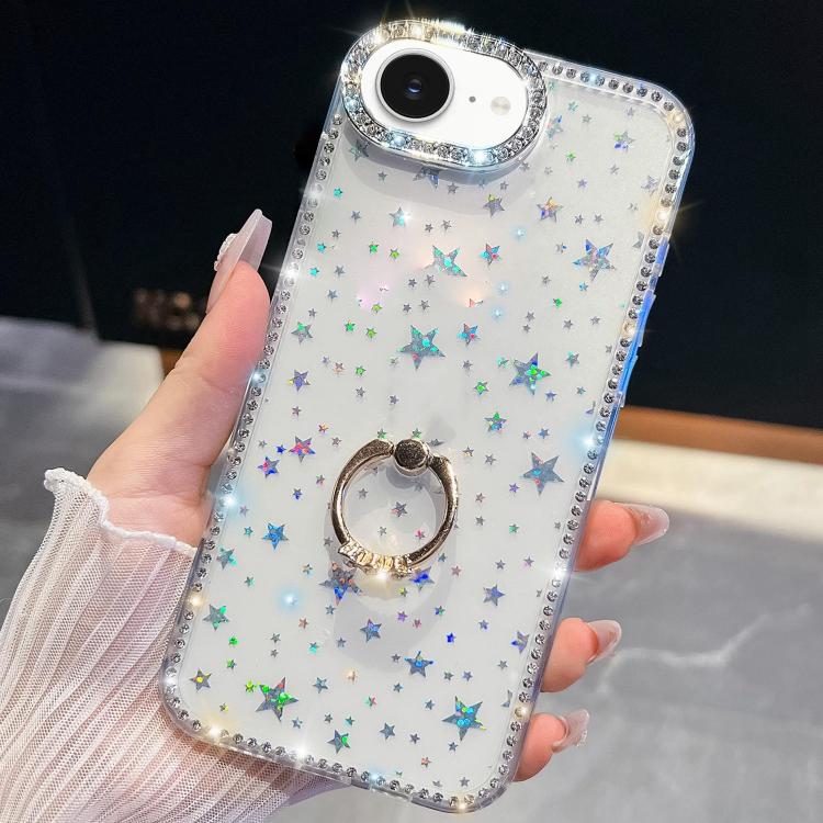 For iPhone 16e Rhinestone Glitter TPU Ring Holder Anti-fall Phone Case(Transparent Stars)
For iPhone 16e Rhinestone Glitter TPU Ring Holder Anti-fall Phone Case(Transparent Stars)