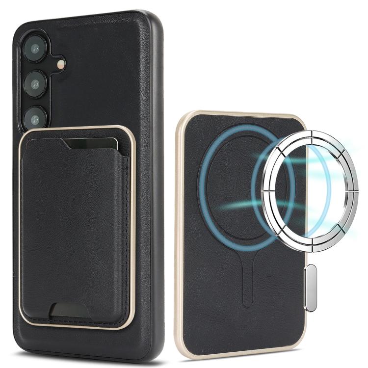 For Samsung Galaxy S24 5G Kalebol Slim MagSafe Ring Magnetic Card Bag Leather Phone Case(Black)
For Samsung Galaxy S24 5G Kalebol Slim MagSafe Ring Magnetic Card Bag Leather Phone Case(Black)