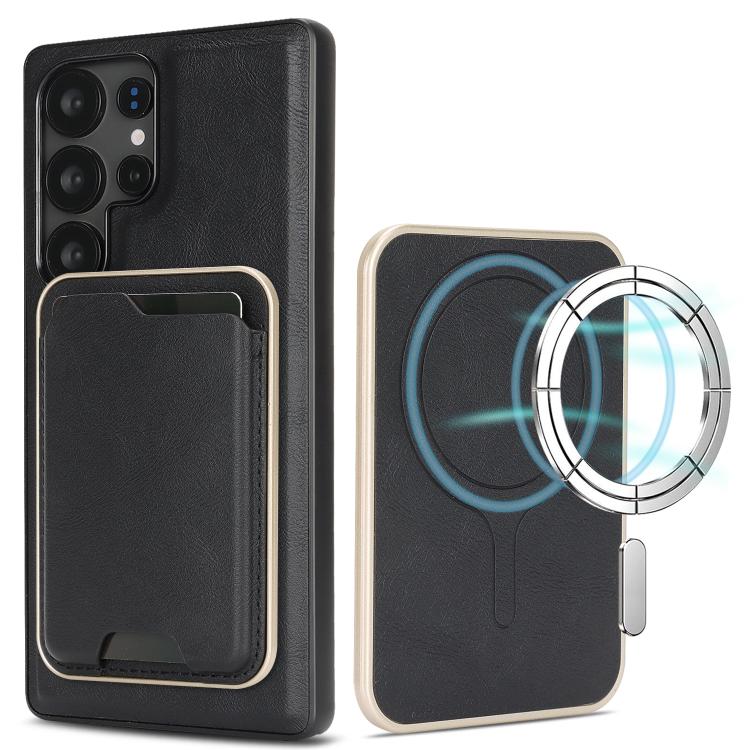 For Samsung Galaxy S23 Ultra 5G Kalebol Slim MagSafe Ring Magnetic Card Bag Leather Phone Case(Black)
For Samsung Galaxy S23 Ultra 5G Kalebol Slim MagSafe Ring Magnetic Card Bag Leather Phone Case(Black)