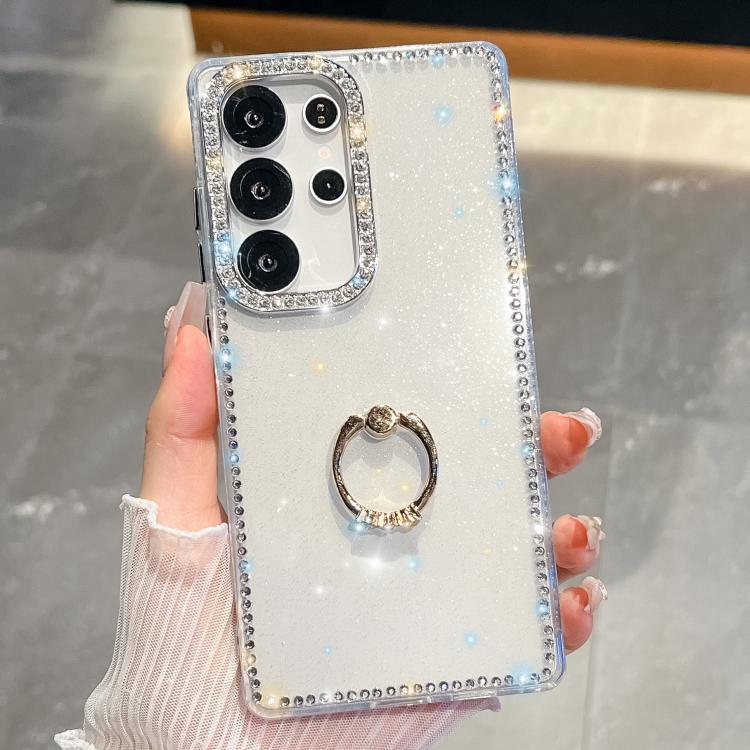For Samsung Galaxy S25 Ultra 5G Rhinestone Glitter TPU Ring Holder Anti-fall Phone Case(White)
For Samsung Galaxy S25 Ultra 5G Rhinestone Glitter TPU Ring Holder Anti-fall Phone Case(White)