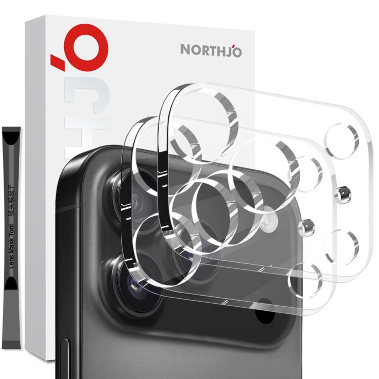 For iPhone 17 Pro 2pcs NORTHJO Camera Lens Protector 3D HD Tempered Glass Film(Clear)
For iPhone 17 Pro 2pcs NORTHJO Camera Lens Protector 3D HD Tempered Glass Film(Clear)