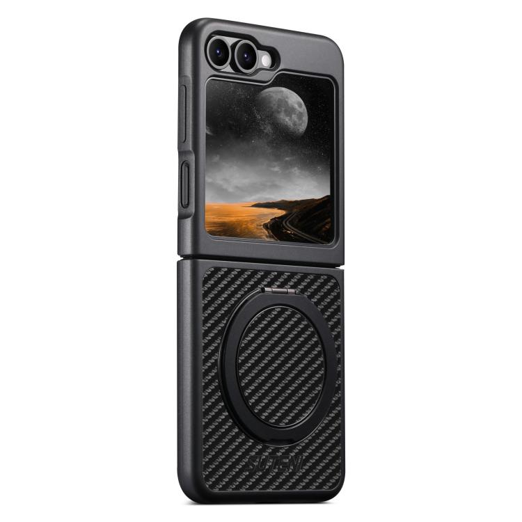 For Samsung Galaxy Z Flip5 Suteni G3 Carbon Fiber Leather 360 Rotation Holder MagSafe Phone Case(Black)
For Samsung Galaxy Z Flip5 Suteni G3 Carbon Fiber Leather 360 Rotation Holder MagSafe Phone Case(Black)