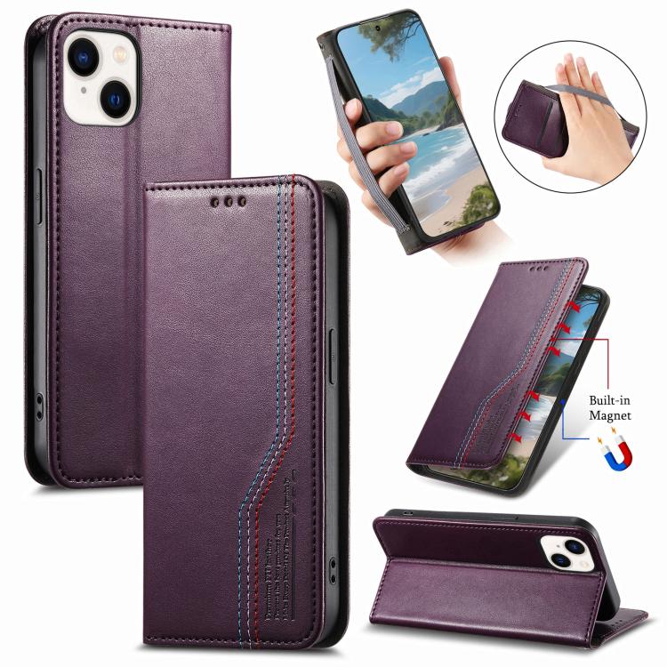 For iPhone 15 Elastic Wristband Magnetic Suction Leather Phone Case(Purple)
For iPhone 15 Elastic Wristband Magnetic Suction Leather Phone Case(Purple)