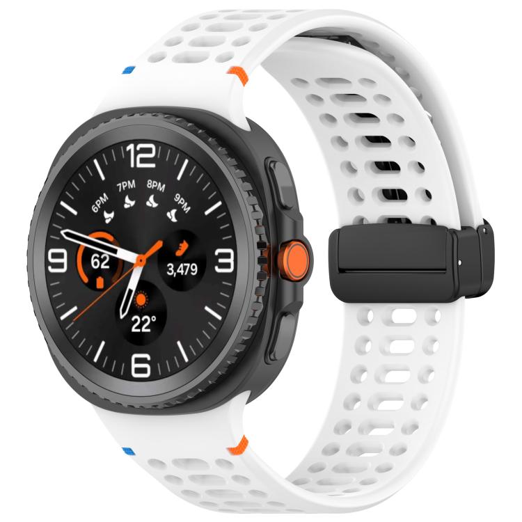For Samsung Galaxy Watch8 40 / 44mm Magnetic Black Buckle Breathable Stitched Silicone Watch Band(White)
For Samsung Galaxy Watch8 40 / 44mm Magnetic Black Buckle Breathable Stitched Silicone Watch Band(White)