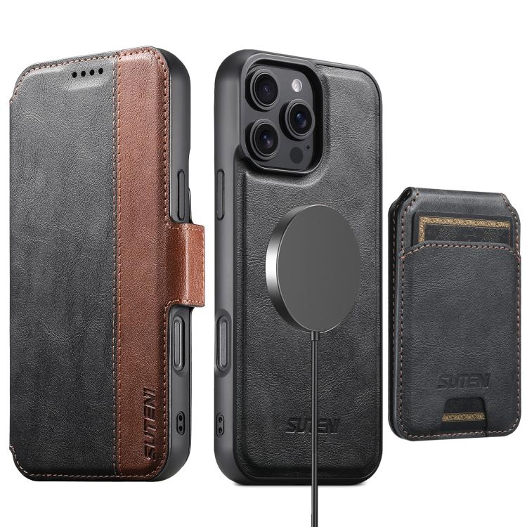 For iPhone 16 Pro Max Suteni Q07S2 3-in-1 Detachable Vertical Flip Wallet MagSafe Splicing Leather Phone Case(Black)
For iPhone 16 Pro Max Suteni Q07S2 3-in-1 Detachable Vertical Flip Wallet MagSafe Splicing Leather Phone Case(Black)