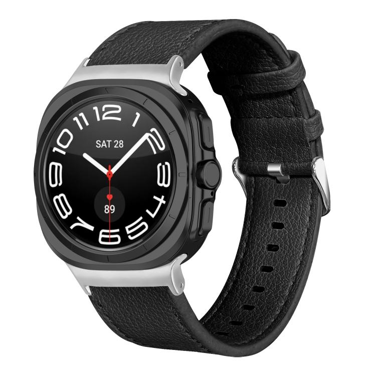For Samsung Galaxy Watch Ultra 47mm / Ultra 2025 Dual Sides Lychee Genuine Leather Watch Band(Black)
For Samsung Galaxy Watch Ultra 47mm / Ultra 2025 Dual Sides Lychee Genuine Leather Watch Band(Black)