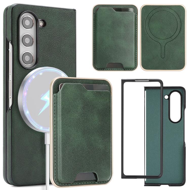 For Samsung Galaxy Z Fold6 Kalebol Slim MagSafe Ring Magnetic Card Bag Side Sticker Leather Phone Case(Green)
For Samsung Galaxy Z Fold6 Kalebol Slim MagSafe Ring Magnetic Card Bag Side Sticker Leather Phone Case(Green)
