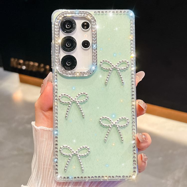For Samsung Galaxy S25 Ultra 5G Diamond Glitter Bow-knot Four-Corner Shockproof Phone Case(Light Green)
For Samsung Galaxy S25 Ultra 5G Diamond Glitter Bow-knot Four-Corner Shockproof Phone Case(Light Green)