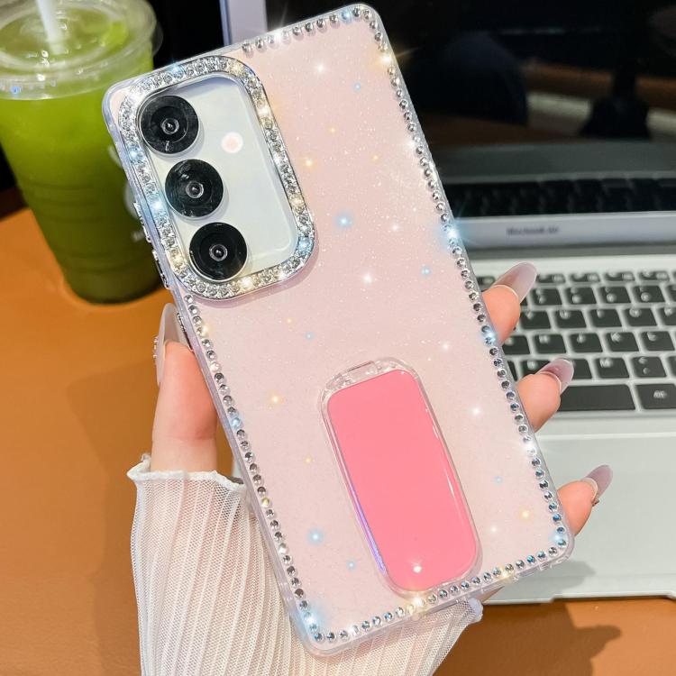 For Samsung Galaxy A07 5G Rhinestone Glitter TPU 4-corners Anti-fall Phone Case with Holder(Light Pink)
For Samsung Galaxy A07 5G Rhinestone Glitter TPU 4-corners Anti-fall Phone Case with Holder(Light Pink)