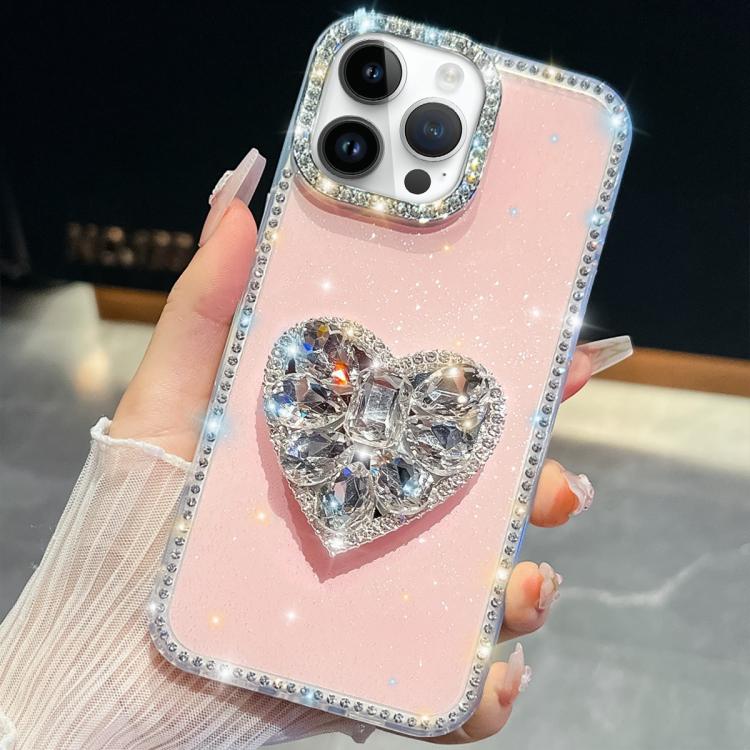 For iPhone 14 Pro Diamond Glitter Gemstone Heart Holder Phone Case(Light Pink)
For iPhone 14 Pro Diamond Glitter Gemstone Heart Holder Phone Case(Light Pink)