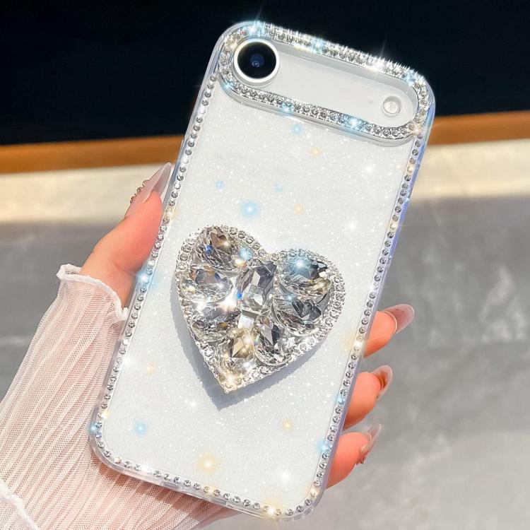 For iPhone Air Diamond Glitter Gemstone Heart Holder Phone Case(White)
For iPhone Air Diamond Glitter Gemstone Heart Holder Phone Case(White)