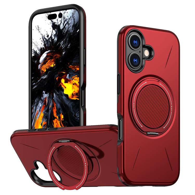 For iPhone 16 Plus Kalebol Magnetic MagSafe Rotation Holder PC Phone Case(Red) 
For iPhone 16 Plus Kalebol Magnetic MagSafe Rotation Holder PC Phone Case(Red)