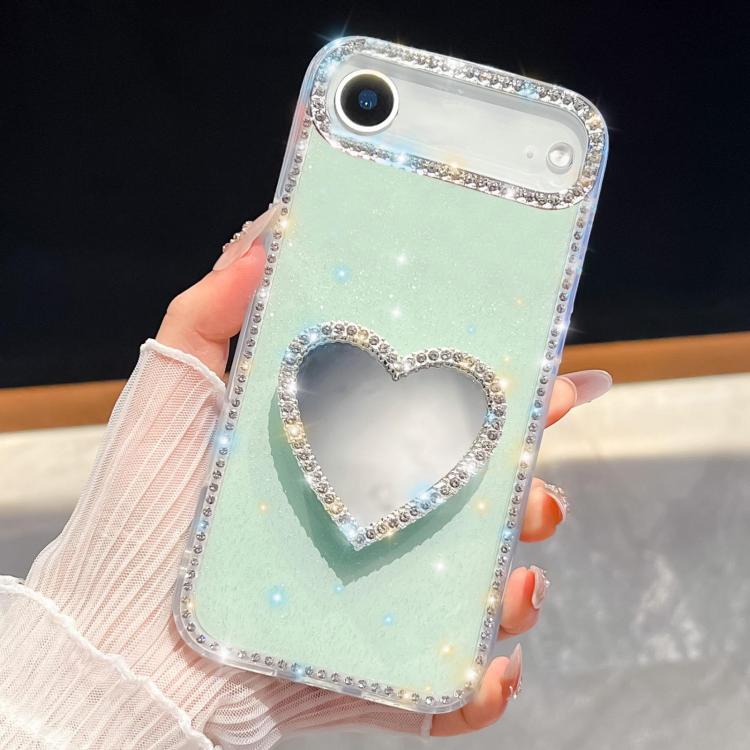 For iPhone Air Diamond Glitter Mirror Heart Holder Phone Case(Light Green)
For iPhone Air Diamond Glitter Mirror Heart Holder Phone Case(Light Green)