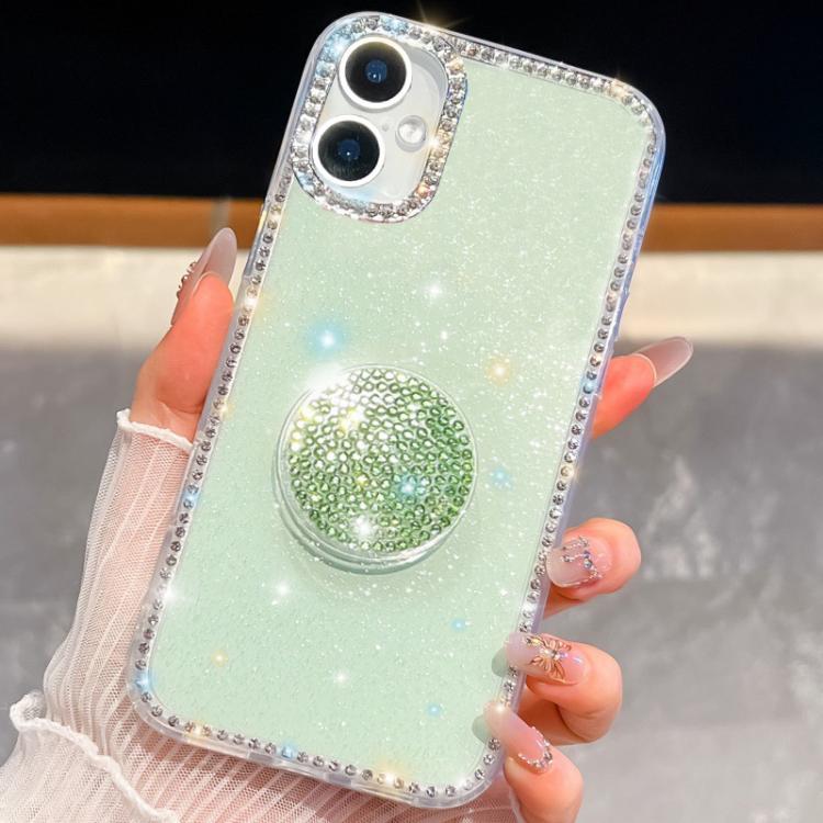 For iPhone 16 Plus Diamond Glitter Diamond Round Holder Phone Case(Light Green)
For iPhone 16 Plus Diamond Glitter Diamond Round Holder Phone Case(Light Green)