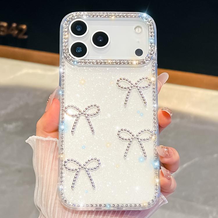 For iPhone 17 Pro Diamond Glitter Bow-knot Four-Corner Shockproof Phone Case(White)
For iPhone 17 Pro Diamond Glitter Bow-knot Four-Corner Shockproof Phone Case(White)