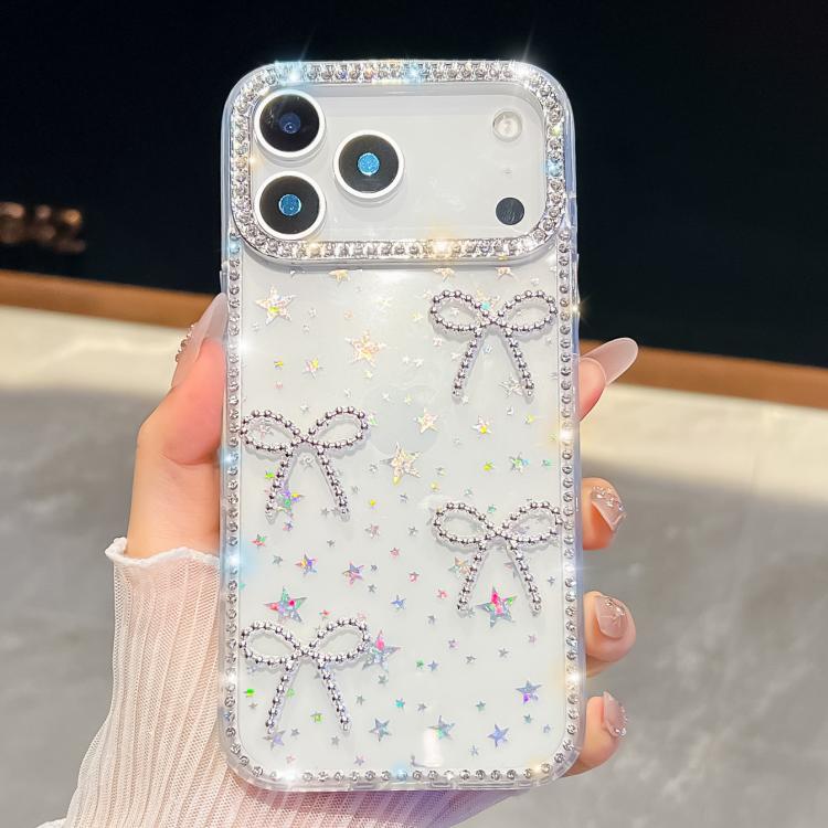 For iPhone 17 Pro Diamond Glitter Bow-knot Four-Corner Shockproof Phone Case(Transparent Stars)
For iPhone 17 Pro Diamond Glitter Bow-knot Four-Corner Shockproof Phone Case(Transparent Stars)