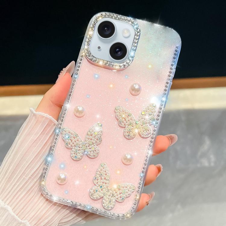 For iPhone 15 Diamond Glitter Pearl Butterfly Four-Corner Shockproof Phone Case(Light Pink)
For iPhone 15 Diamond Glitter Pearl Butterfly Four-Corner Shockproof Phone Case(Light Pink)