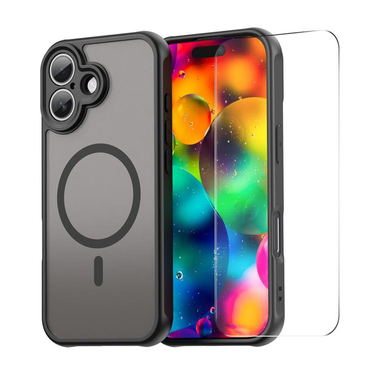 For iPhone 16 Plus ENKAY Hat-Prince MagSafe Matte Translucent Shockproof Phone Case with Large Arc Edge Film(Black)
For iPhone 16 Plus ENKAY Hat-Prince MagSafe Matte Translucent Shockproof Phone Case with Large Arc Edge Film(Black)