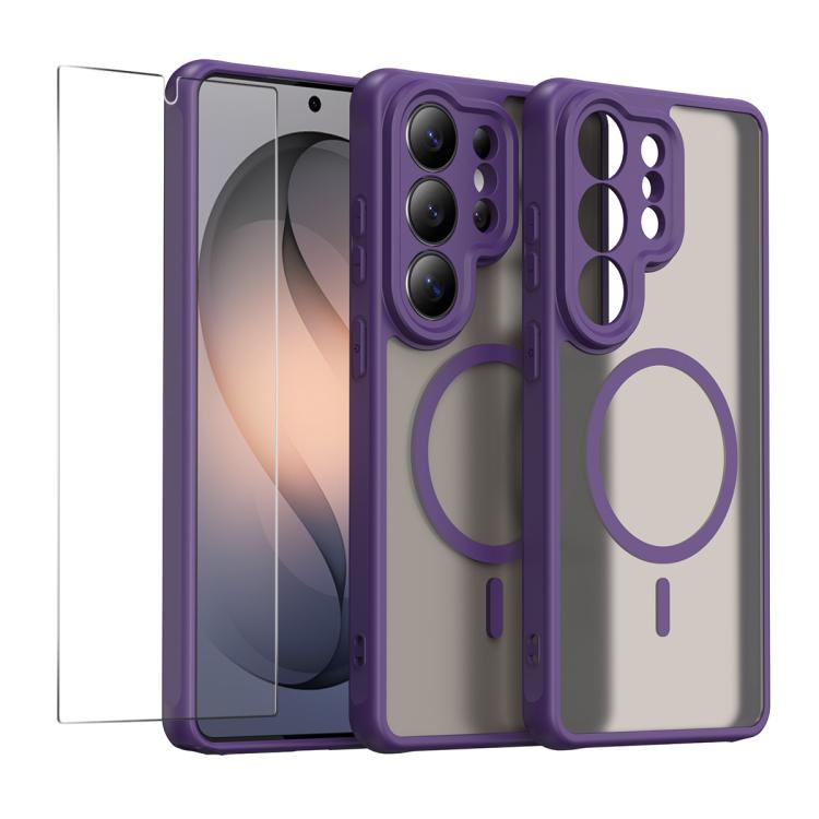 For Galaxy S26 Ultra 5G ENKAY Hat-Prince MagSafe Matte Translucent Shockproof Phone Case with 0.18mm High Aluminum-silicon Glass Film(Purple)
For Galaxy S26 Ultra 5G ENKAY Hat-Prince MagSafe Matte Translucent Shockproof Phone Case with 0.18mm High Aluminum-silicon Glass Film(Purple)