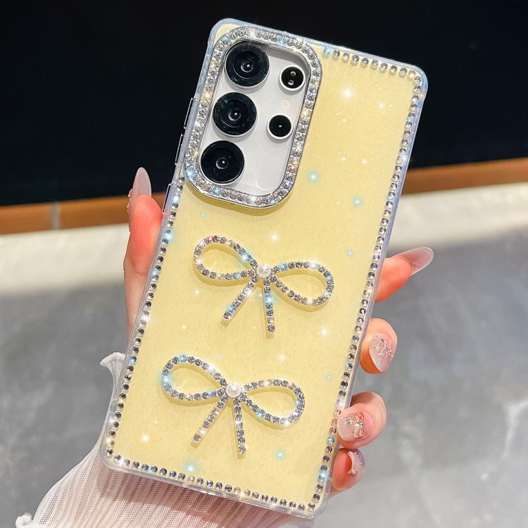 For Samsung Galaxy S24 Ultra 5G Diamond Glitter Dual Bow-knot Shockproof Phone Case(Light Yellow)
For Samsung Galaxy S24 Ultra 5G Diamond Glitter Dual Bow-knot Shockproof Phone Case(Light Yellow)