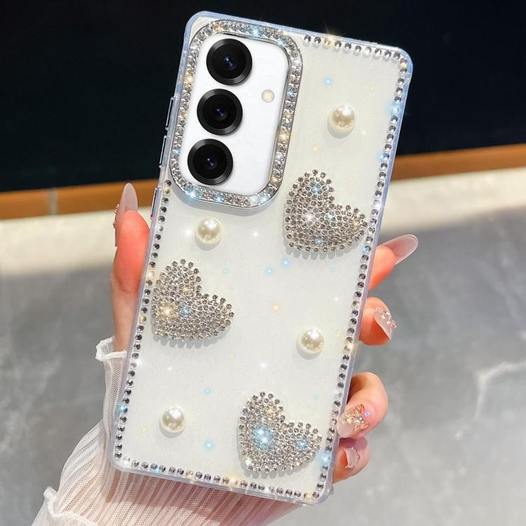 For Samsung Galaxy S24 5G Diamond Glitter Pearl Heart Four-Corner Shockproof Phone Case(White)
For Samsung Galaxy S24 5G Diamond Glitter Pearl Heart Four-Corner Shockproof Phone Case(White)