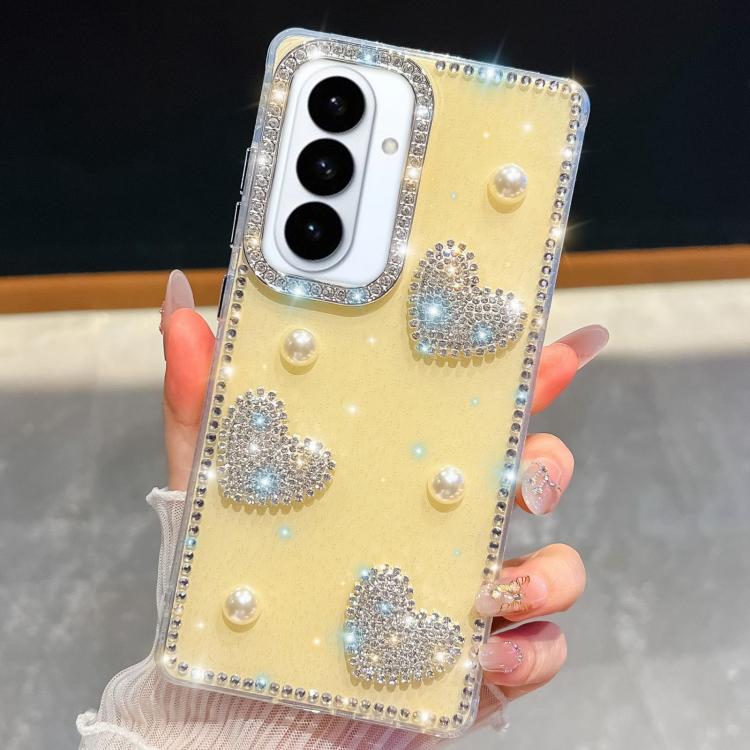 For Samsung Galaxy S26 5G Diamond Glitter Pearl Heart Four-Corner Shockproof Phone Case(Light Yellow)
For Samsung Galaxy S26 5G Diamond Glitter Pearl Heart Four-Corner Shockproof Phone Case(Light Yellow)