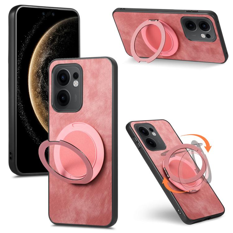For OPPO Reno14 F Retro Leather Rotation Round Holder Phone Case(Pink)
For OPPO Reno14 F Retro Leather Rotation Round Holder Phone Case(Pink)