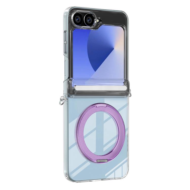 For Galaxy Z Flip5 /6 /7 FE Aluminum Alloy Holder MagSafe Crystal Hinge Phone Case(Purple)
For Galaxy Z Flip5 /6 /7 FE Aluminum Alloy Holder MagSafe Crystal Hinge Phone Case(Purple)