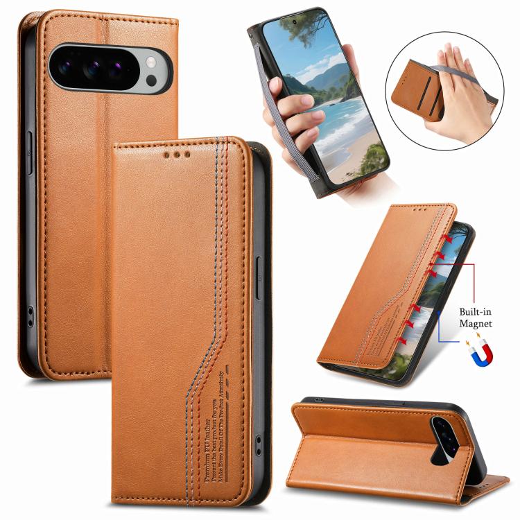 For Google Pixel 10 Pro XL Elastic Wristband Magnetic Suction Leather Phone Case(Brown) 
For Google Pixel 10 Pro XL Elastic Wristband Magnetic Suction Leather Phone Case(Brown)