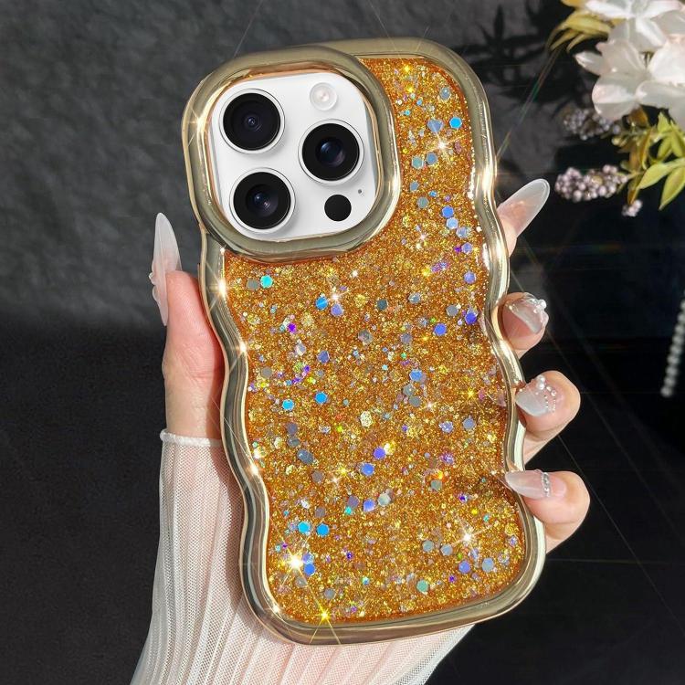 For iPhone 16 Pro Wave Glitter Sequined Electroplated Phone Case(Gold)
For iPhone 16 Pro Wave Glitter Sequined Electroplated Phone Case(Gold)