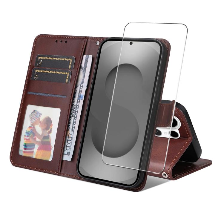 For Samsung Galaxy S26 Ultra 5G ENKAY Card Wallet Calf Texture Leather Phone Case with 0.18mm High Aluminum-silicon Glass Film(Brown)
For Samsung Galaxy S26 Ultra 5G ENKAY Card Wallet Calf Texture Leather Phone Case with 0.18mm High Aluminum-silicon Glass Film(Brown)