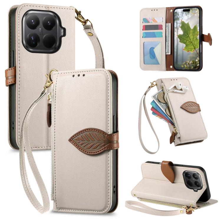 For Redmi 15C 5G / 4G Global 171mm Leaf Buckle Zipper Wallet Leather Phone Case with Strap(Beige)
For Redmi 15C 5G / 4G Global 171mm Leaf Buckle Zipper Wallet Leather Phone Case with Strap(Beige)