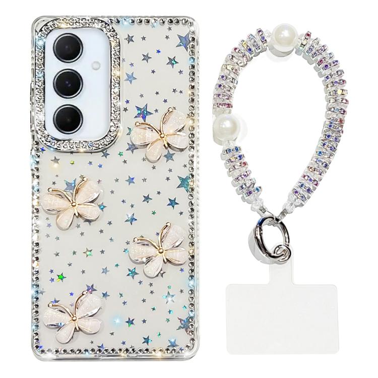 For Samsung Galaxy S25+ 5G Rhinestone Glitter 3D Butterfly Hand Chain Four-Corner Shockproof Phone Case(Transparent Stars)
For Samsung Galaxy S25+ 5G Rhinestone Glitter 3D Butterfly Hand Chain Four-Corner Shockproof Phone Case(Transparent Stars)