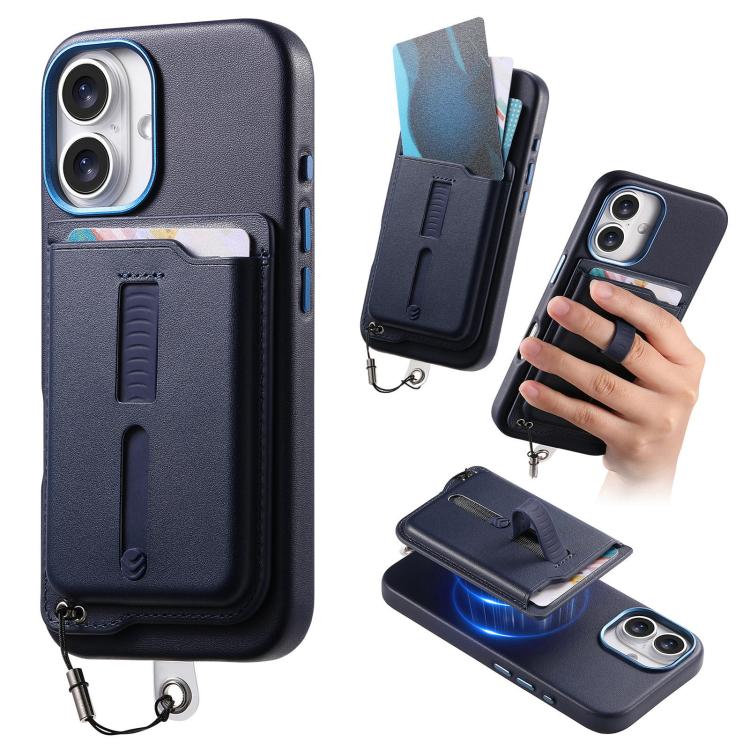 For iPhone 17 Detachable Magnetic Card Bag Phone Case with Finger Ring Grip & Anti-loss Rope(Blue)
For iPhone 17 Detachable Magnetic Card Bag Phone Case with Finger Ring Grip & Anti-loss Rope(Blue)