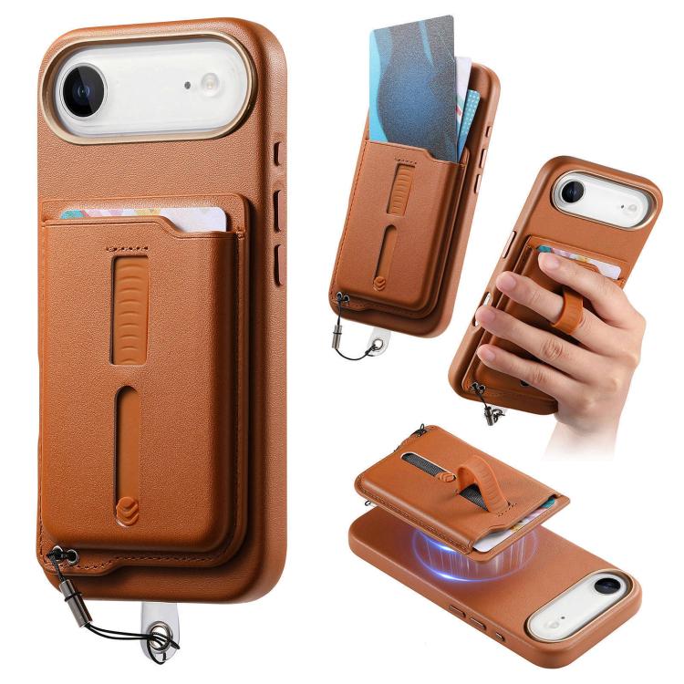 For iPhone Air Detachable Magnetic Card Bag Phone Case with Finger Ring Grip & Anti-loss Rope(Brown)
For iPhone Air Detachable Magnetic Card Bag Phone Case with Finger Ring Grip & Anti-loss Rope(Brown)